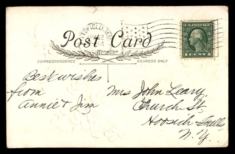 MayfairStamps US 1916 Massachusetts Pittsfield to Hoosick Falls Happy