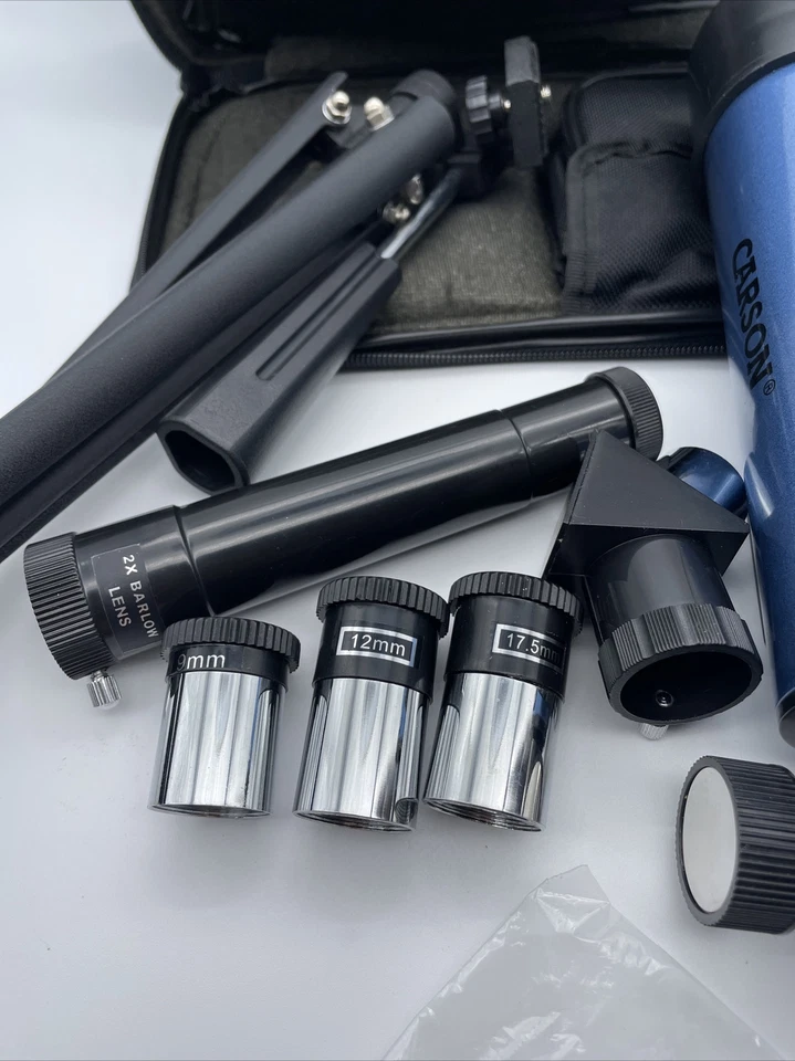 CARSON MTEL 50mm Refractor Telescope W/Tabletop Tripod Case Older Model 4/Parts - Image 2 of 4