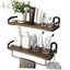 floating shelves wall mounted set of 2, rustic wood wall salvaged black