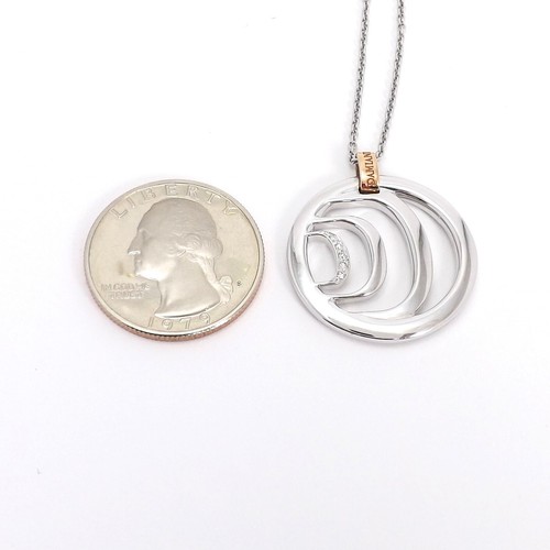 Damiani Damianissima 18k White Pink Rose Gold Diamond Pendant Necklace New - Picture 10 of 10