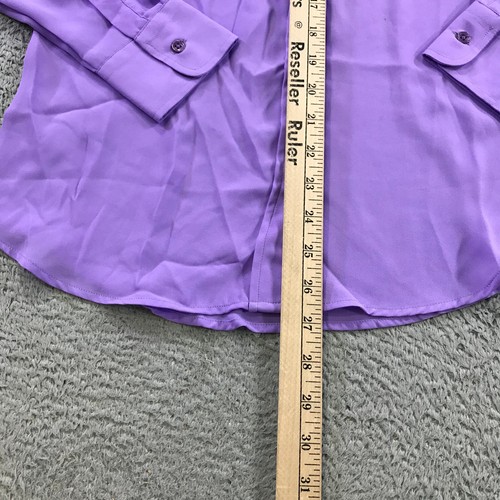 The Shirt by Rochelle Behrens Top Womens Extra Small Button Up Purple Dress Poly - Picture 7 of 16