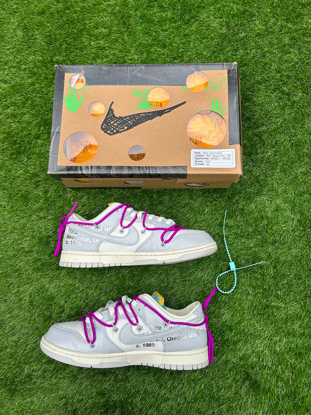 OFF WHITE X NIKE Taglia UK 7 5 Nike Dunk Low x bianco sporco lotto 21 di 50 2021