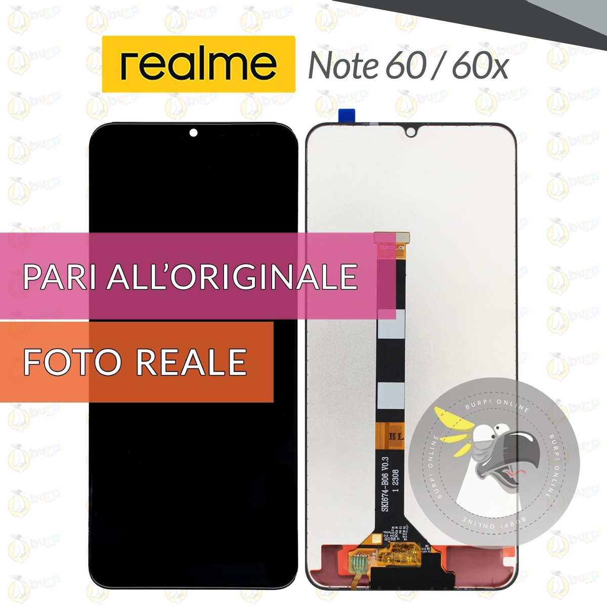 Display LCD Completo Per Realme Note 60 (RMX3933) - Schermo Touch Sostitutivo 6.74" Con Kit Strumenti Di Riparazione