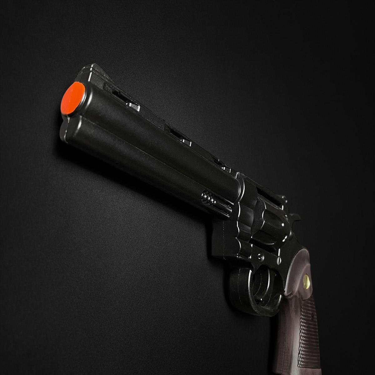 Black Fantasy Grimes Colt Python Revolver Foam Gun For Cosplay