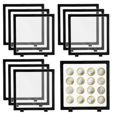 10 Pcs 3D Floating Display Case Coins Floating Display Stand Transparent PE J...