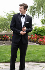 Fabian Couture Black 2-Button Notch Slim Fit Tuxedo Jacket and 6" Drop Pants