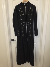 Tripp NYC tuta uomo media nera gotica punk trench full zip cinturino anello a D