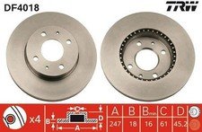 2x TRW Bremsscheiben Vorne für NISSAN ALMERA I Hatchback (N15) 247mm DF4018