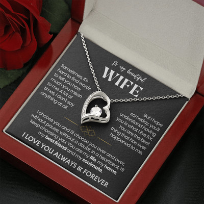 To My Wife Heart Necklace Anniversary valentine's heartfelt Gift From Husband