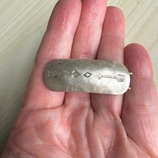 Vintage Southwest Silver Stamped Hair Barrette - Excellent Condition