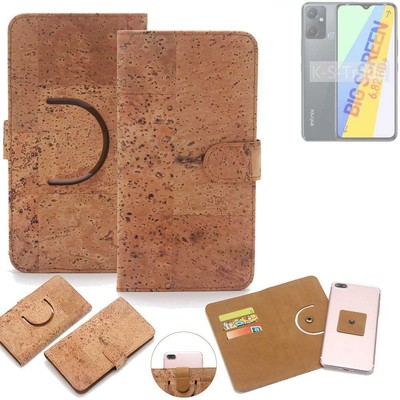 Wallet case für Infinix Smart 6 Plus X6823C Kork Schutz Hülle Walletcase Cover