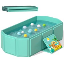 Green Portable Folding Baby Bath Tub, 29.5L x 17.7W inch for Ages 0-6 Years