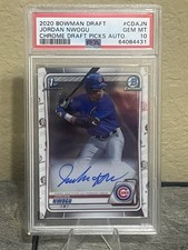 Jordan Nwogu 1st Auto PSA 10 2020 Bowman Draft Autograph #CDA-JN Chicago Cubs RC