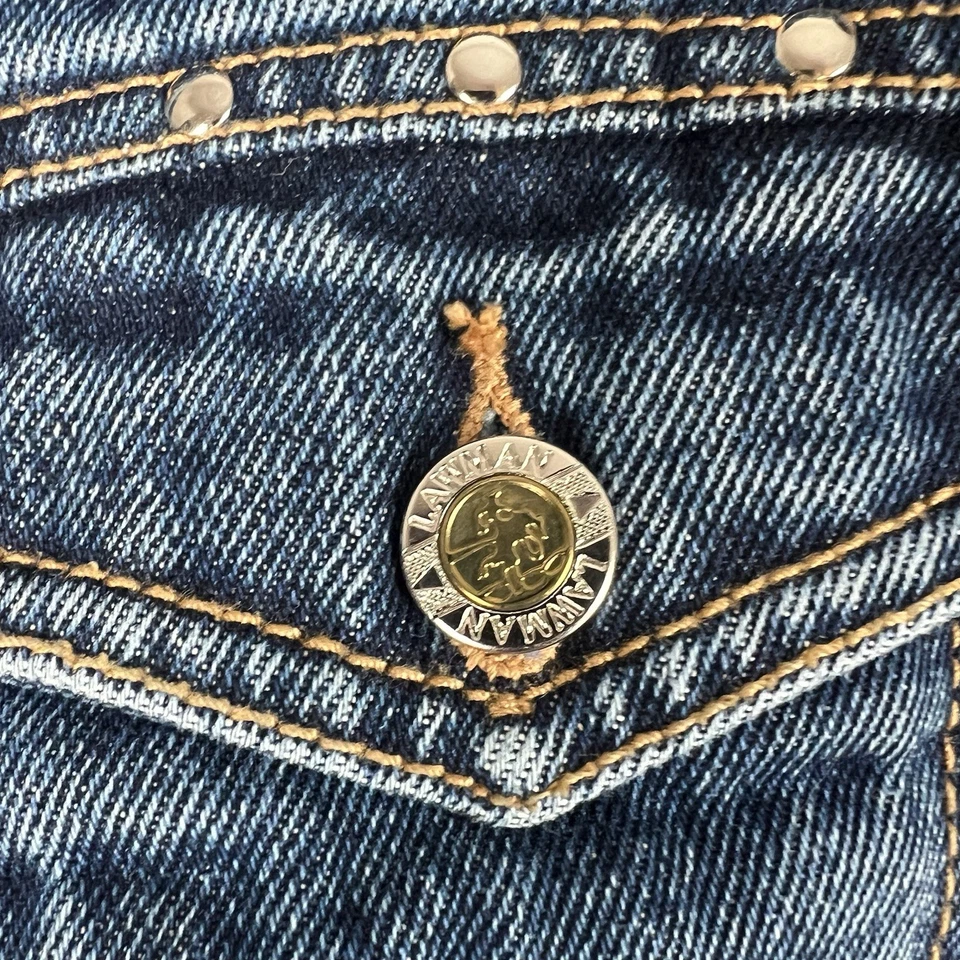 Chaqueta vaquera vintage Lawman para mujer Western Denim tachonada cruzada para mujer L Foto 3 de 4