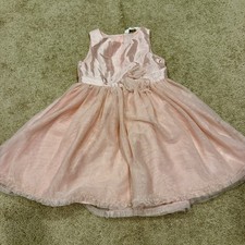 Girls Size 7/8 Pink Sparkle A Line Sleeveless Dress with Tulle by H M