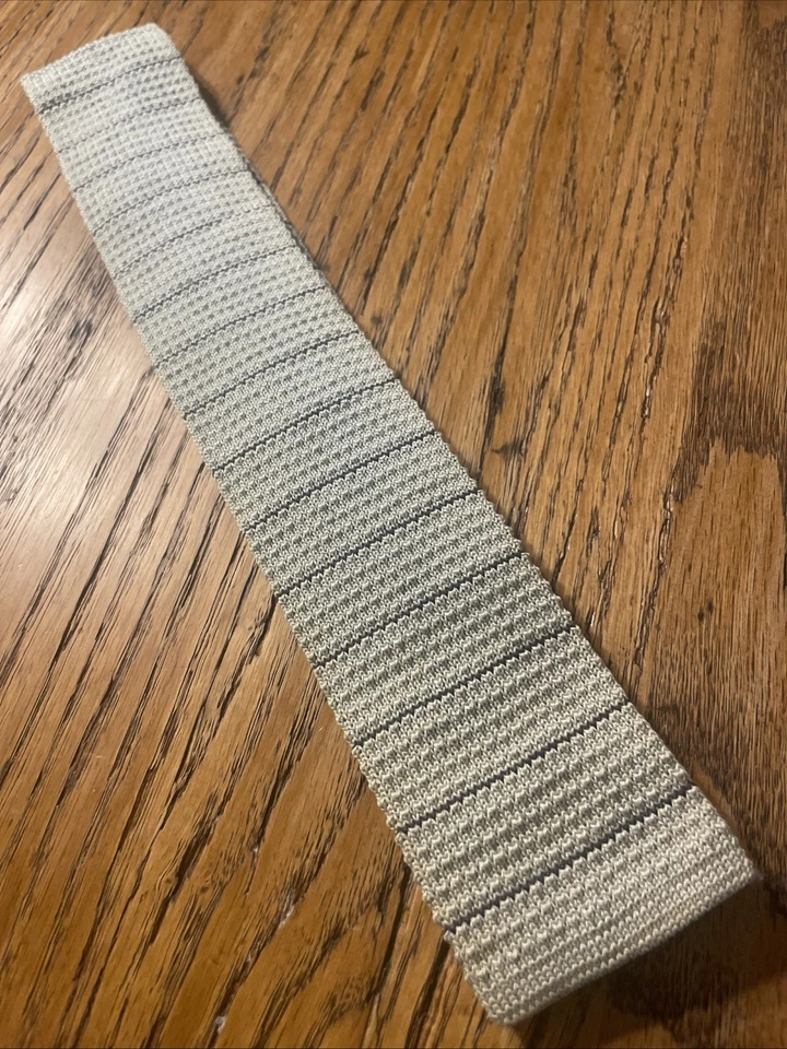 Calcetín de algodón tejido a rayas vintage usado en excelente estado corbata baúl extremo cuadrado hecho en Italia Foto 2 de 4