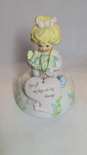 Tender Expression Doll Music Box Plays Its Small World Disney Porcelain Figurine