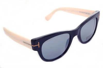 TOM FORD Cary TF58 05C Lunettes de Soleil Carrées 52mm Noir Ivoire Blanc V RARE - Photo 1/4