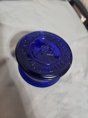  CASWELL-MASSEY Elixir of Love No. 1 Cobalt Blue Glass Powder Jar EMPTY