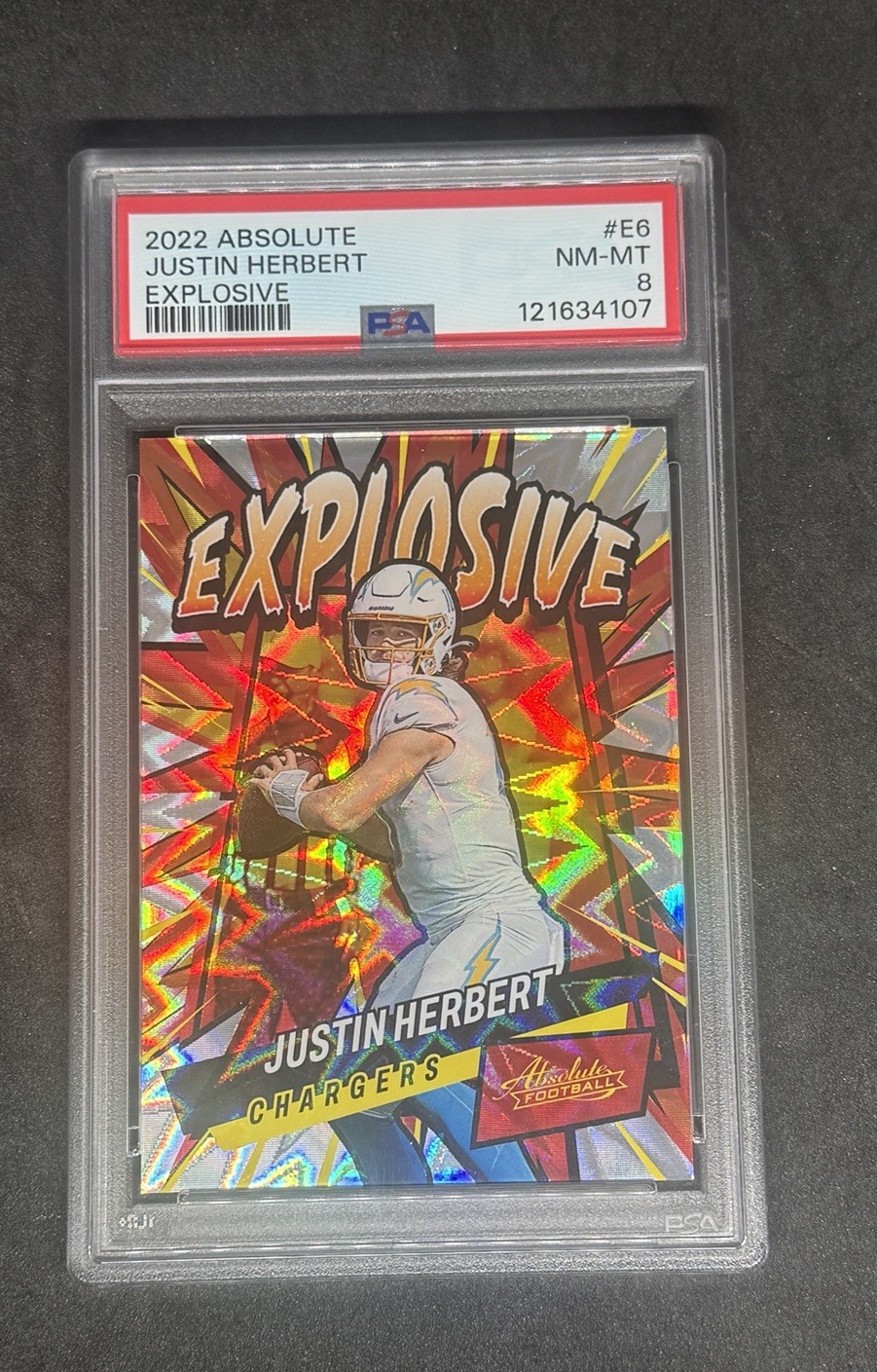 2022 Panini Absolute Justin Herbert Explosive Case Hit #E6 CHARGERS