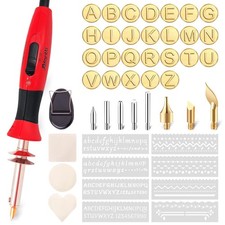 Wood Burning Pen Leather Pyrography Tool Burner Kit 26 Letters Temperatur
