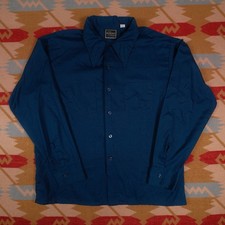 Vintage Blocks Connoisseur Collection Men s XL Long Sleeve Blue Pocket 70s