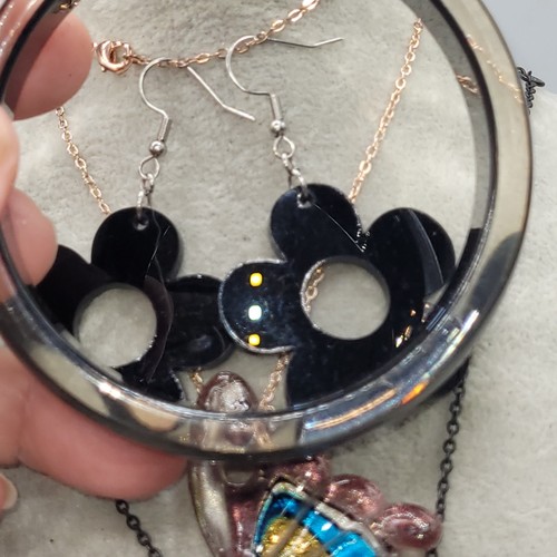 Lot, Glass Butterfly2"1/2",Express* Pendent,acrilic Earrings 1"1/2",bracelet - Picture 6 of 9