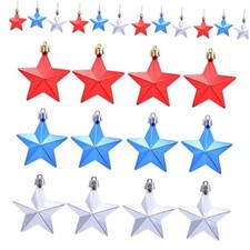 12 Pcs 4th of July Tree Ornaments Sharp Angle Five-Pointed Designs Style 2
