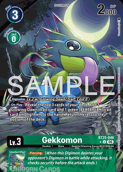 BT25-046 Gekkomon : Uncommon Box Topper Digimon Card : BT25: Dual Revolution