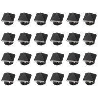 24 StüCk Quadratische Spike-Nieten, 10 Mm, Metall-Leder-Nieten, Schwarz