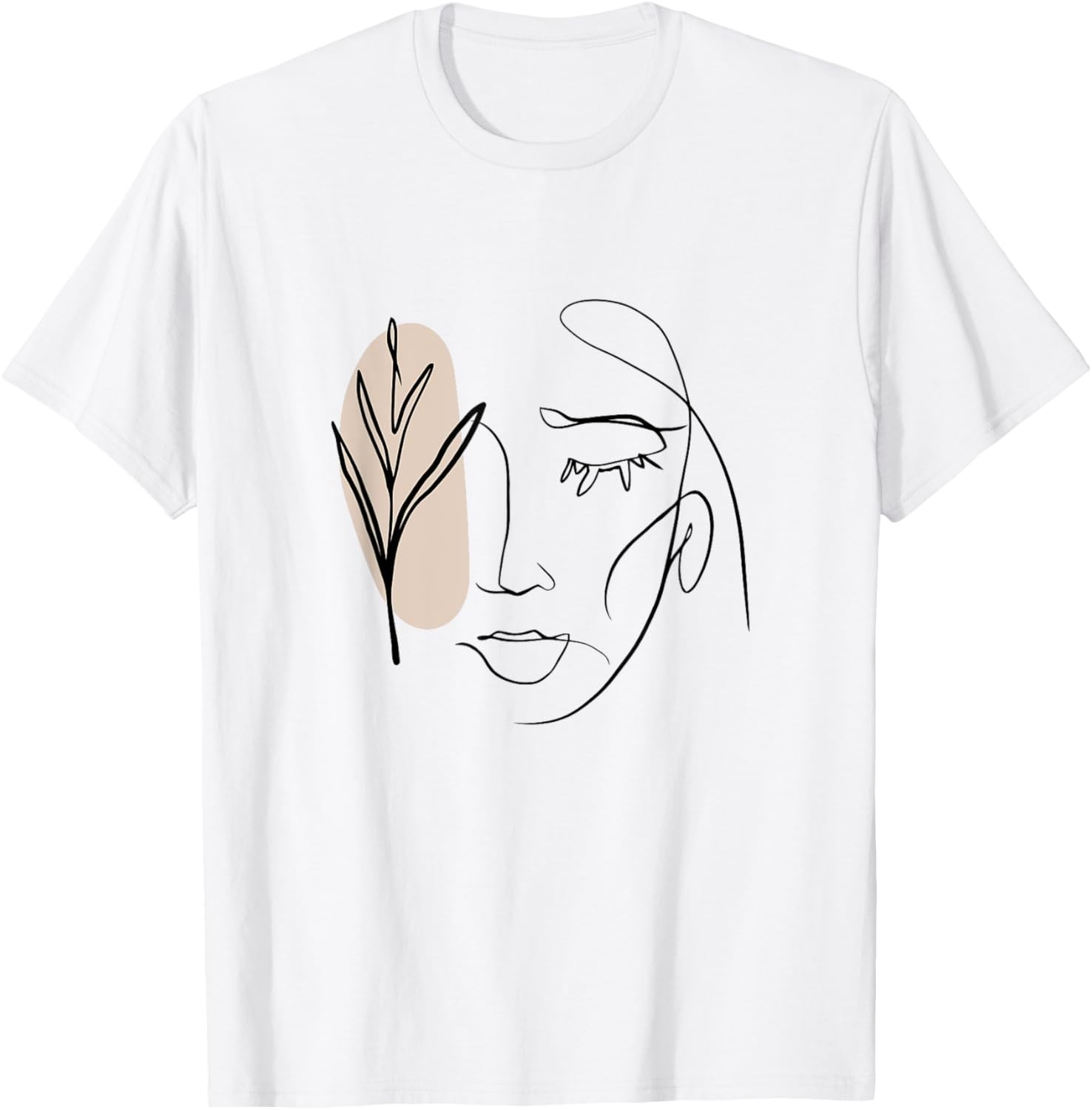 Line Art Aesthetic Face Minimalist Abstract Novelty T-Shirt