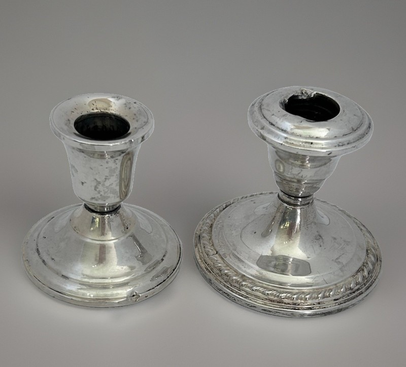 Sterling Silver Candlesticks by Duchin & La Pierre Antique 334.5 Grams