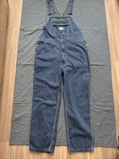 Liberty Stonewashed Overalls Men  s 42 X 32 Bib Carpenter Blue Denim Zip Fly