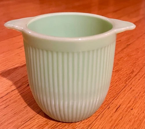 Vintage Fire-King JADEITE Jane Ray SUGAR BOWL (No Lid) Vertical Ribbed Glass