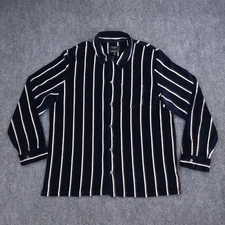 Todd Snyder Shirt Mens 2XL Blue Brown White Velour Stripe Button Up Soft Blend