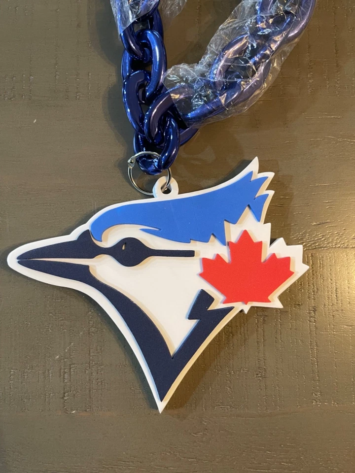 TORONTO BLUE JAYS MLB BIG CHAIN LOGO BIG PLASTIC NECKLACE BLUE FOAM LOGO NEW - Image 2 of 3