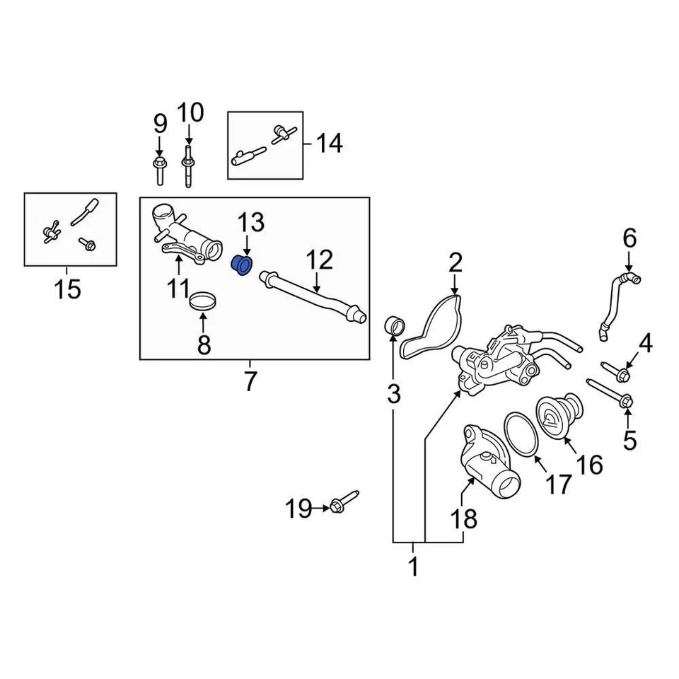 For Lincoln MKX 2016-2018 Lincoln FT4Z8507B Engine Coolant Pipe Gasket - Image 4 of 4