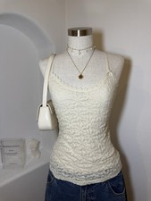 Zara Lace Shaping Camisole Adjustable Straps Beige Floral Women's Size M