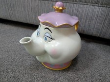 Disneyland Paris Large Mrs Potts Ceramic Teapot figure Beauty And The Beast