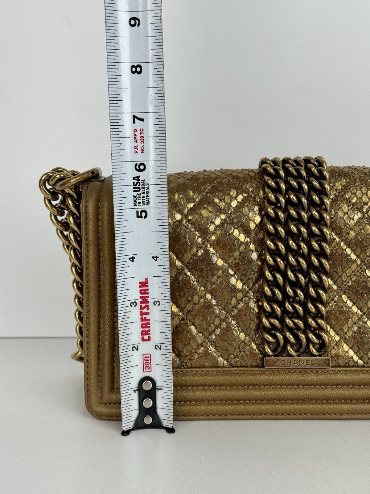 Chanel Medium Boy Flap Bag Python & Leather Trim … - image 15
