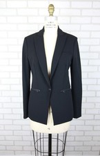 Veronica Beard Iconic Scuba Dickey Jacket Blazer Size 2 Single Breasted Black