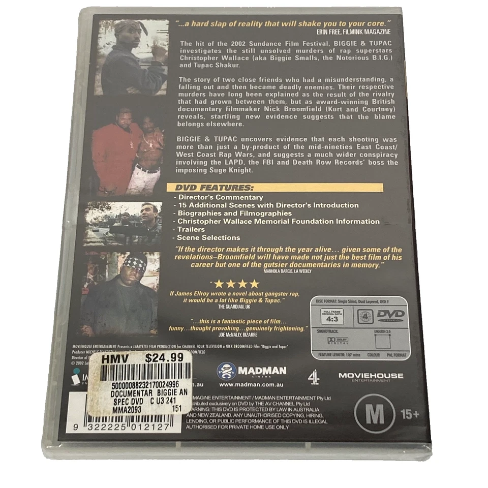 Biggie & Tupac DVD (2002) Region 4 PAL Rap Brand New & Sealed - Image 2 of 4