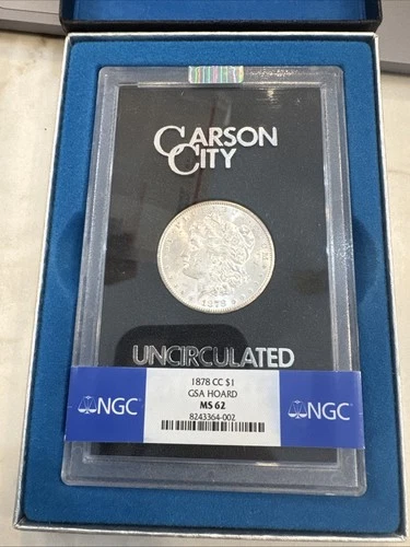 1878 CC GSA Hoard Carson City Morgan Silver Dollar $1 NGC MS 62 With Box
