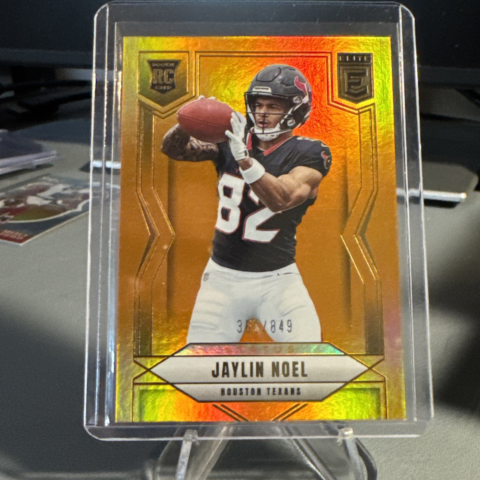 2025 Panini Donruss Elite Jaylin Noel RC /849 Status Orange Metallic #135 Texans