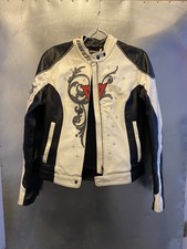 Rare Authentic Dainese YU Lady Women’s Leather White Motorcycle Jacket-Size XS/S