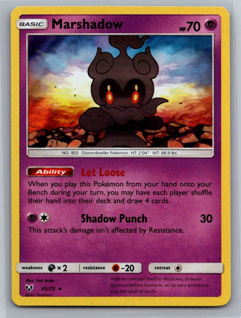 Marshadow 45/73 NM Holo Shining Legends Pokemon