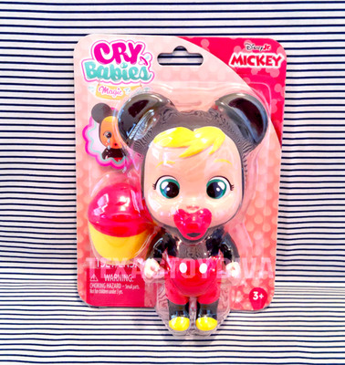Cry Babies Magic Tears Disney Mickey Mouse 5'' Doll Figure & Accessories --READ--