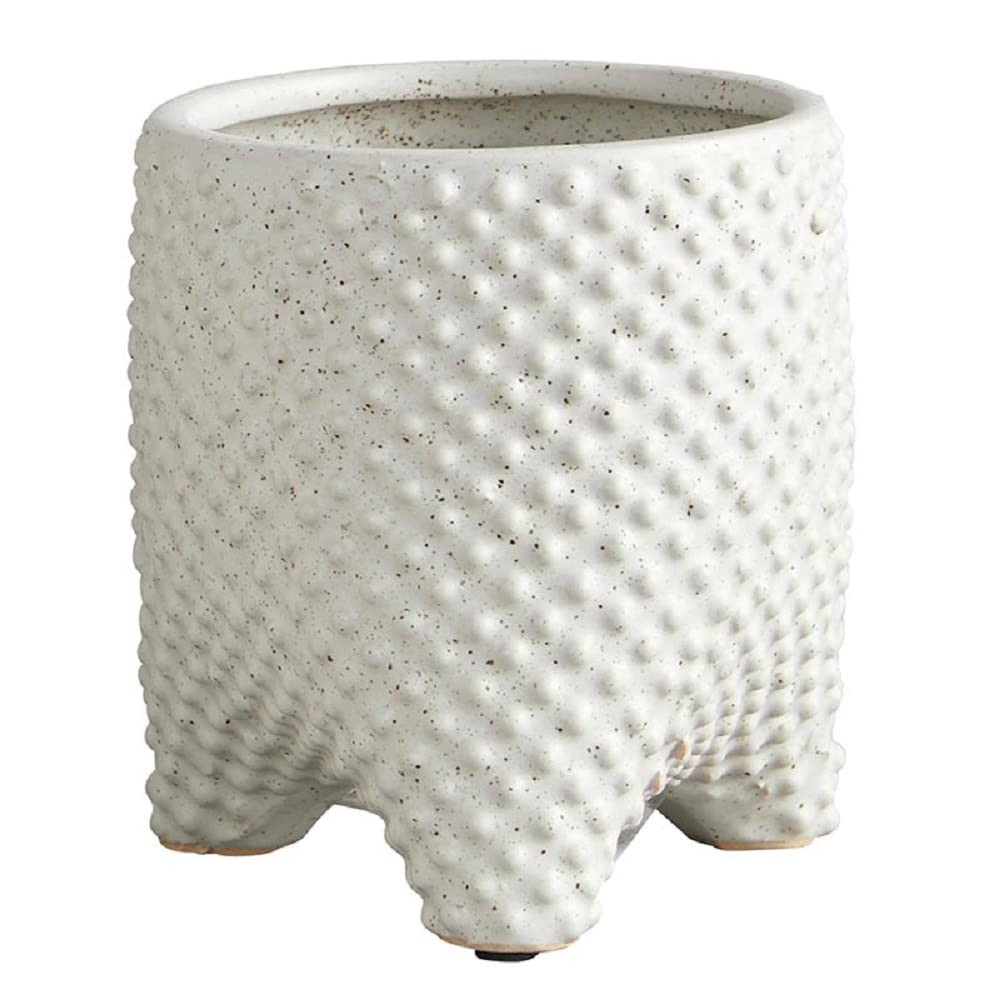 Textured Ceramic Tripod Footed Planter Pot for Succulents and Small Plants