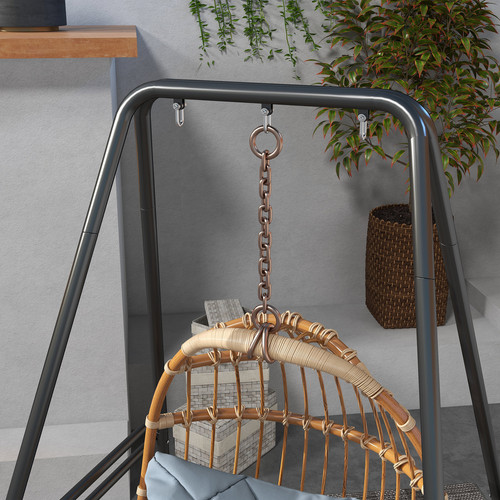 Outsunny Hammock Chair Stand Metal Frame Hammock Stand, Black - Picture 11 of 11