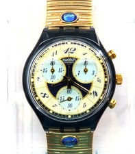 NUOVO Orologio Swatch Chrono VOLUPTE SCM104 con Cassa e Documenti 1994 Gents BATTERIA NUOVA